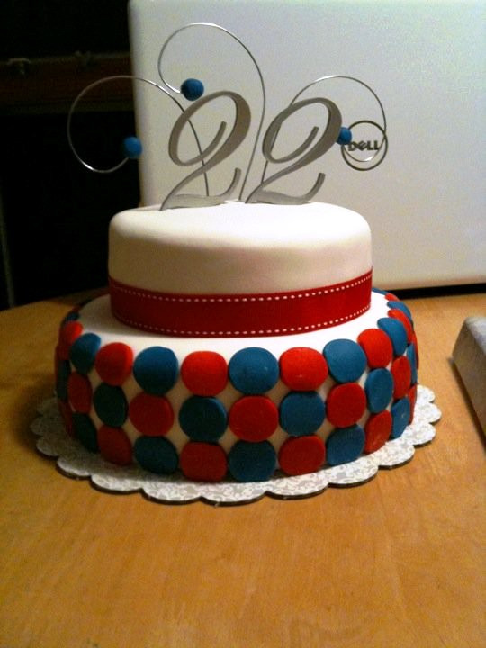 22nd Birthday Cake
 I Design Stephanie s 22nd birthday on July 4th