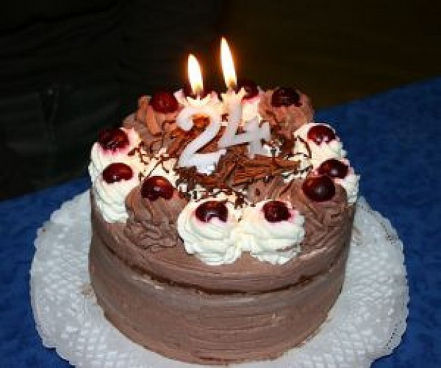 24 Birthday Cake
 Birthday cake with candles shaped 24