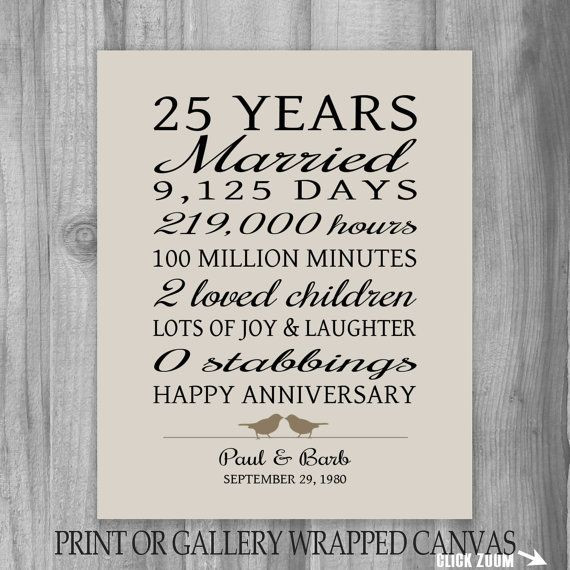 25Th Wedding Anniversary Quotes
 25 Year Anniversary Gift 25th Anniversary Art Print