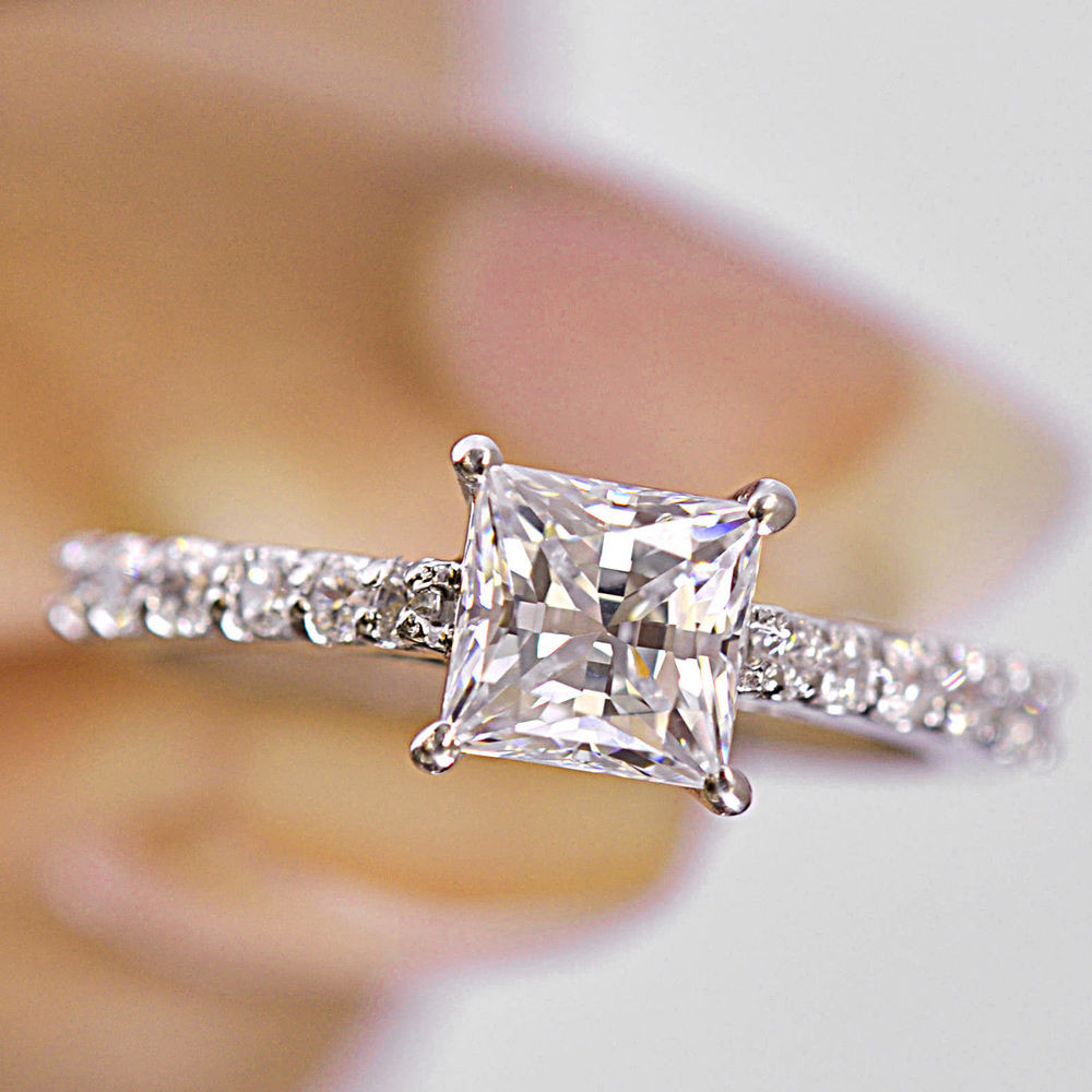2ct Princess Cut Engagement Rings
 Brillaint Princess Cut 2 5 CT Solitaire Engagement Ring in