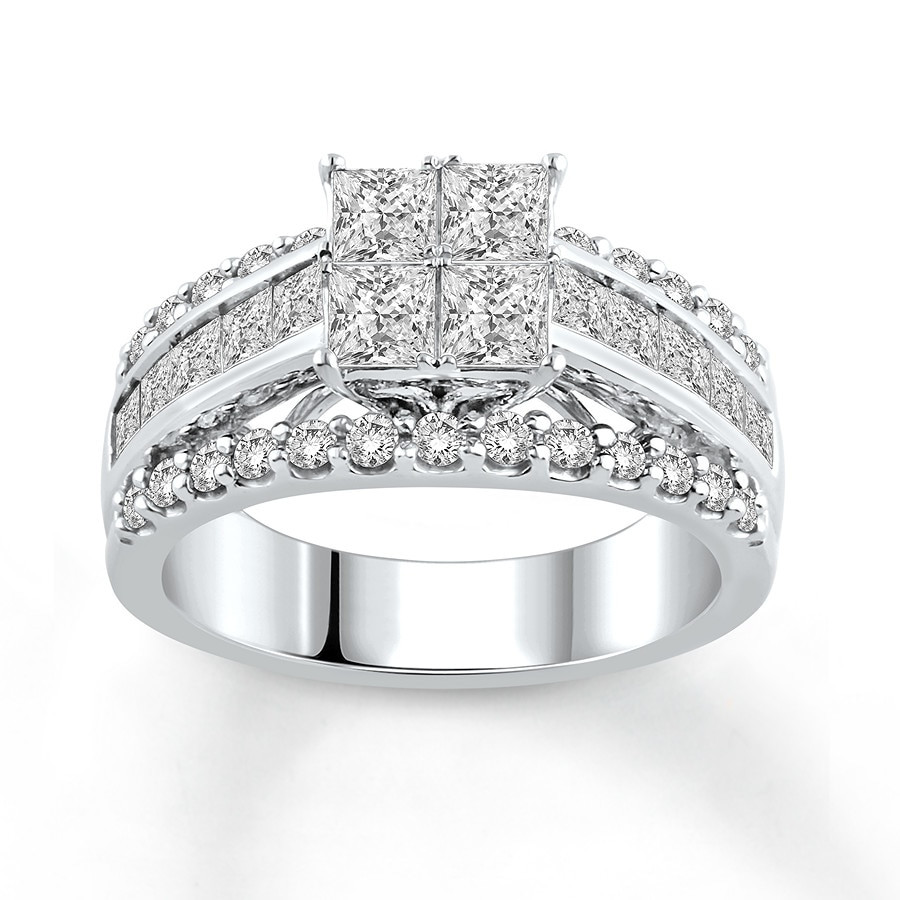 2ct Princess Cut Engagement Rings
 Diamond Engagement Ring 2 1 2 ct tw Princess cut 14K White