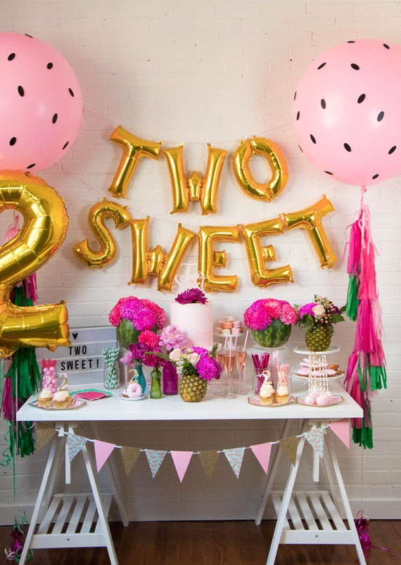 2Nd Birthday Gift Ideas For Girls
 Two Sweet Balloon Banner Two tti Fruity Theme Decor