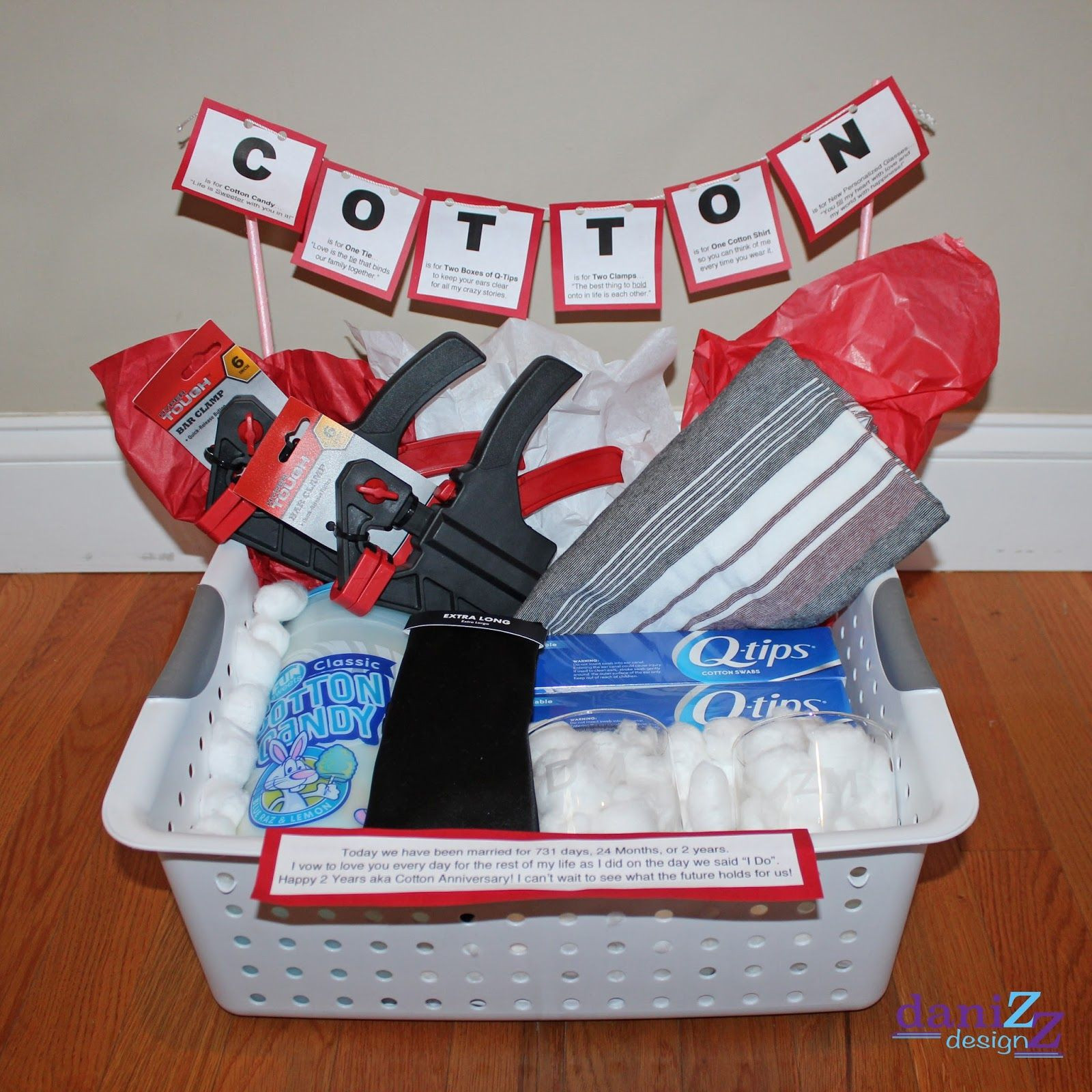 2Nd Wedding Anniversary Gift Ideas For Him
 Cotton Anniversary Gift Basket plus several more t