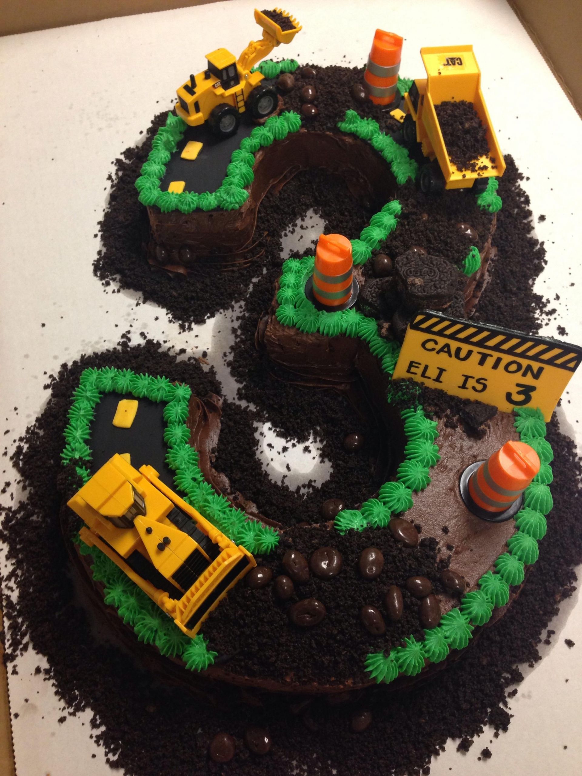 3 Year Old Boys Birthday Party Ideas
 Construction Site Cake in 2019
