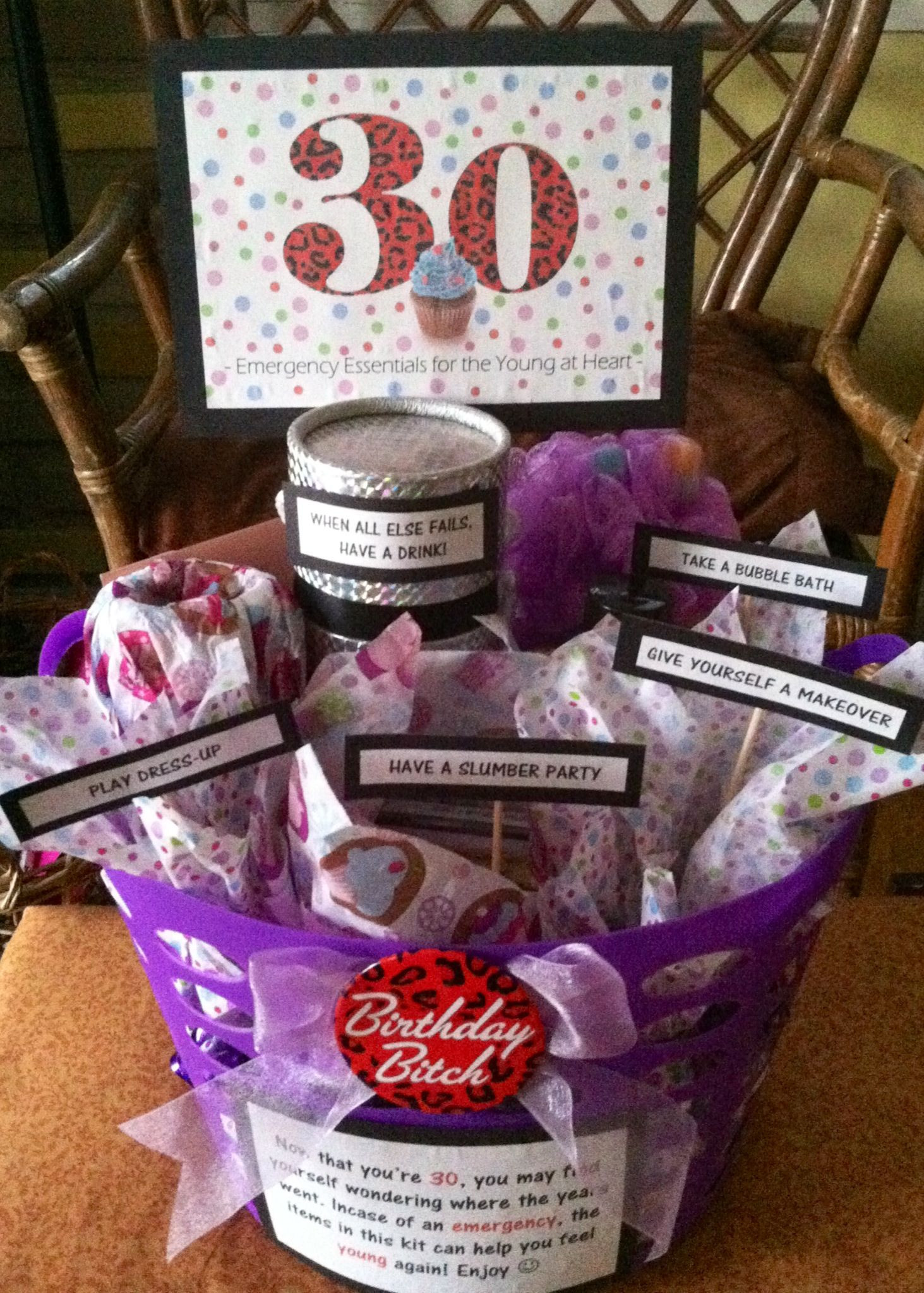 30Th Birthday Gift Ideas
 30th Birthday Gift Basket 5 ts in 1 Emergency