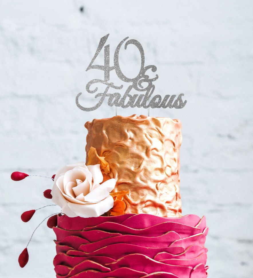 40th Birthday Cake Toppers
 40th Birthday Cake Topper Forty 40 & Fabulous Cake