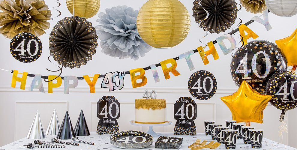 40th Birthday Party Decorations
 Sparkling Celebration 40th Birthday Party Supplies
