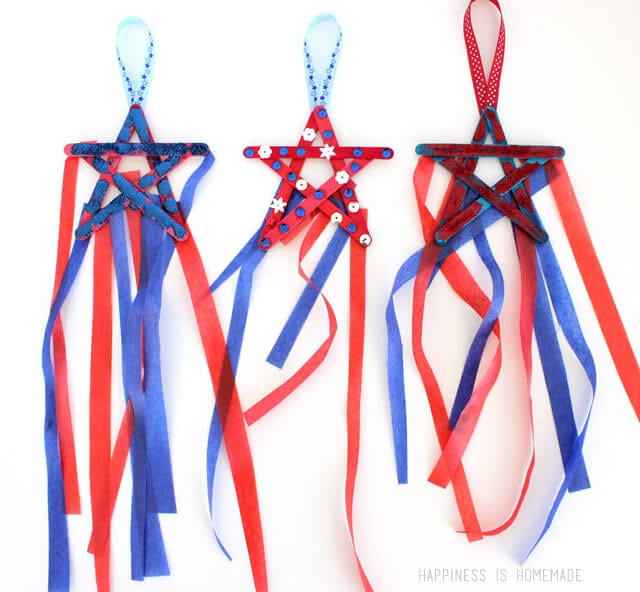 4Th Of July Kids Crafts
 4th of July Kids Craft Popsicle Stick Star Streamers