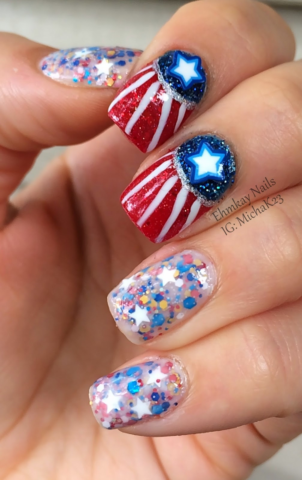 4th Of July Nail Designs
 ehmkay nails Fourth of July Nail Art