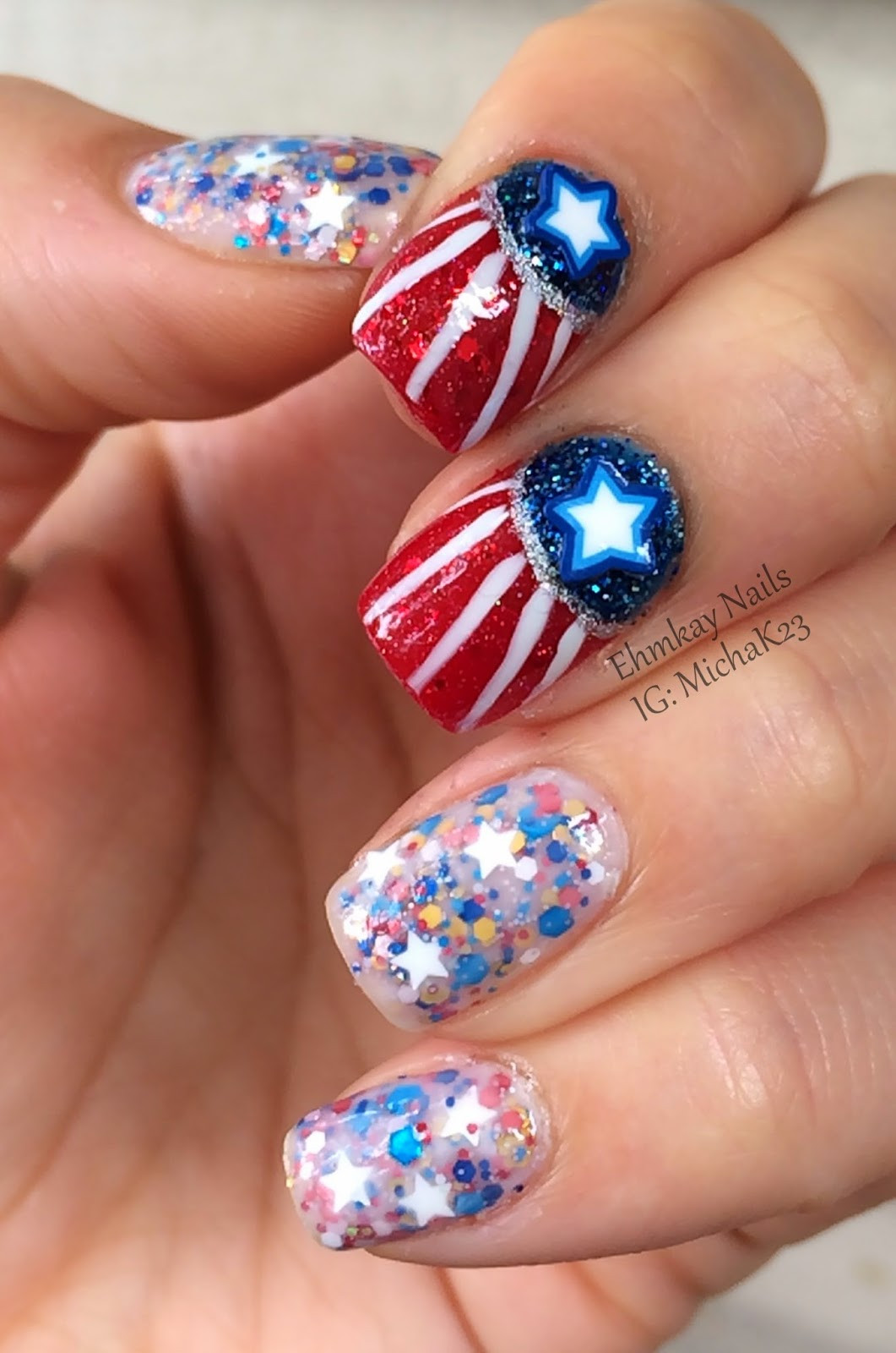4th Of July Nail Designs
 ehmkay nails Fourth of July Nail Art