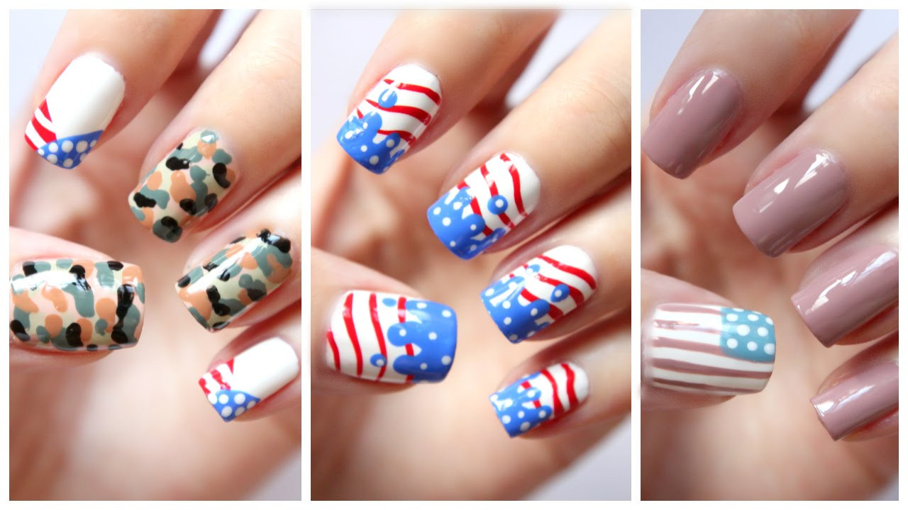 4th Of July Nail Designs
 Fourth of July Nails ☆ Three Cute Designs