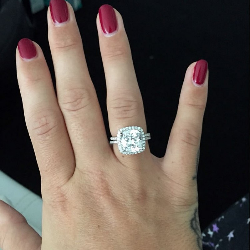 5 Carat Diamond Engagement Ring
 5 Carat Cushion Cut CZ Diamond Engagement Ring Bridal Set