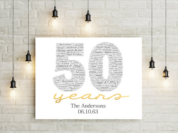 50Th Anniversary Gift Ideas
 50th Anniversary Gift CANVAS Golden Wedding Anniversary Gift