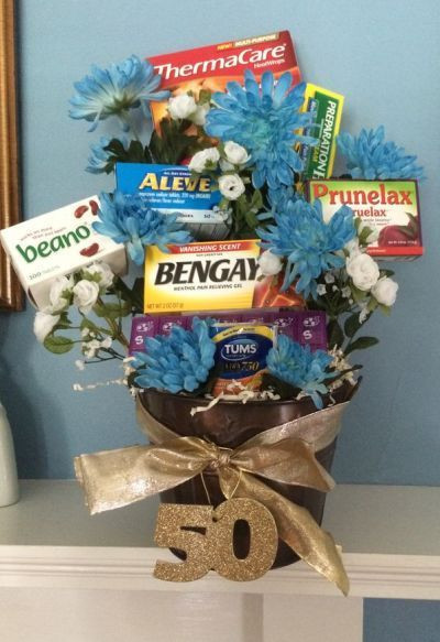 50Th Birthday Gift Ideas For Women
 Old age reme s tucked into a flower arrangement is a