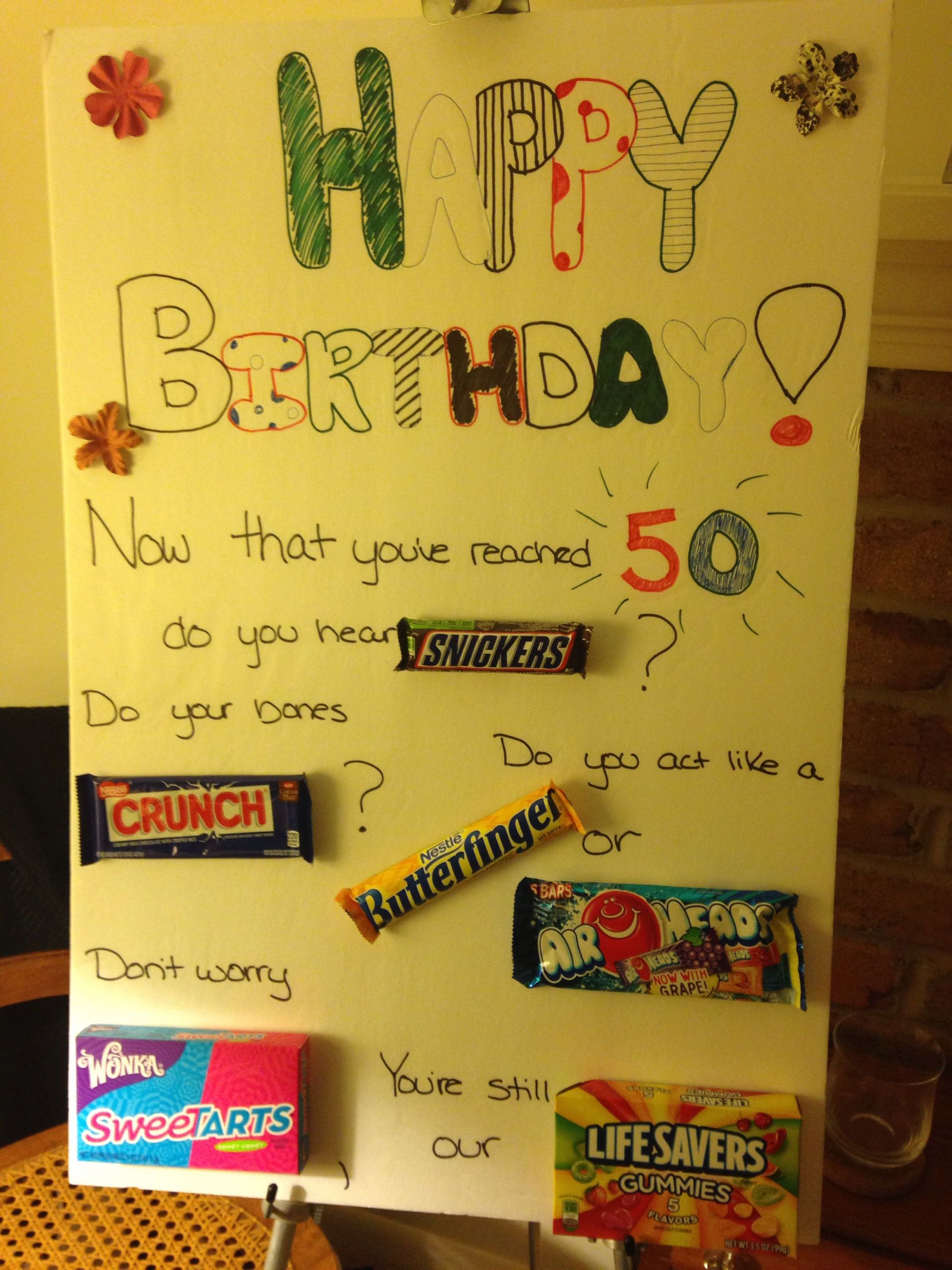 50th Birthday Gifts For Mom
 Homemade poster for mom s 50th birthday party