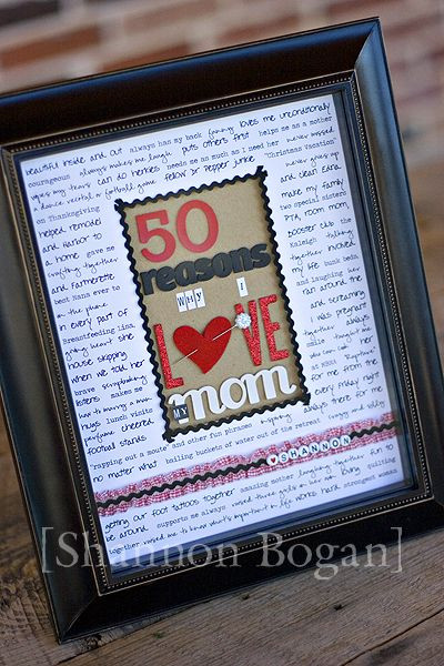50th Birthday Gifts For Mom
 50 Reasons frame
