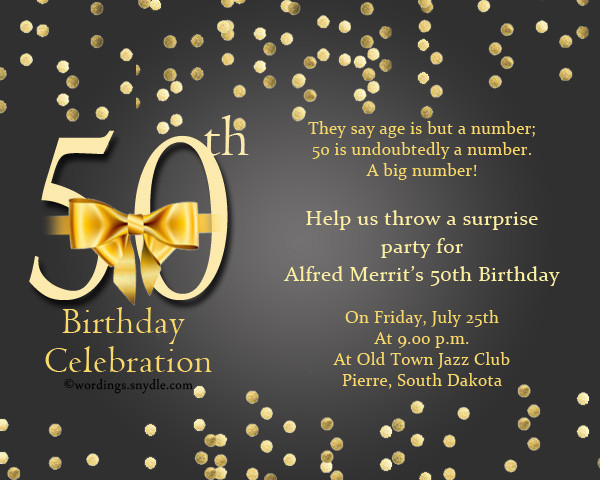 50th Birthday Invitation Template
 50th Birthday Invitation Wording Samples Wordings and