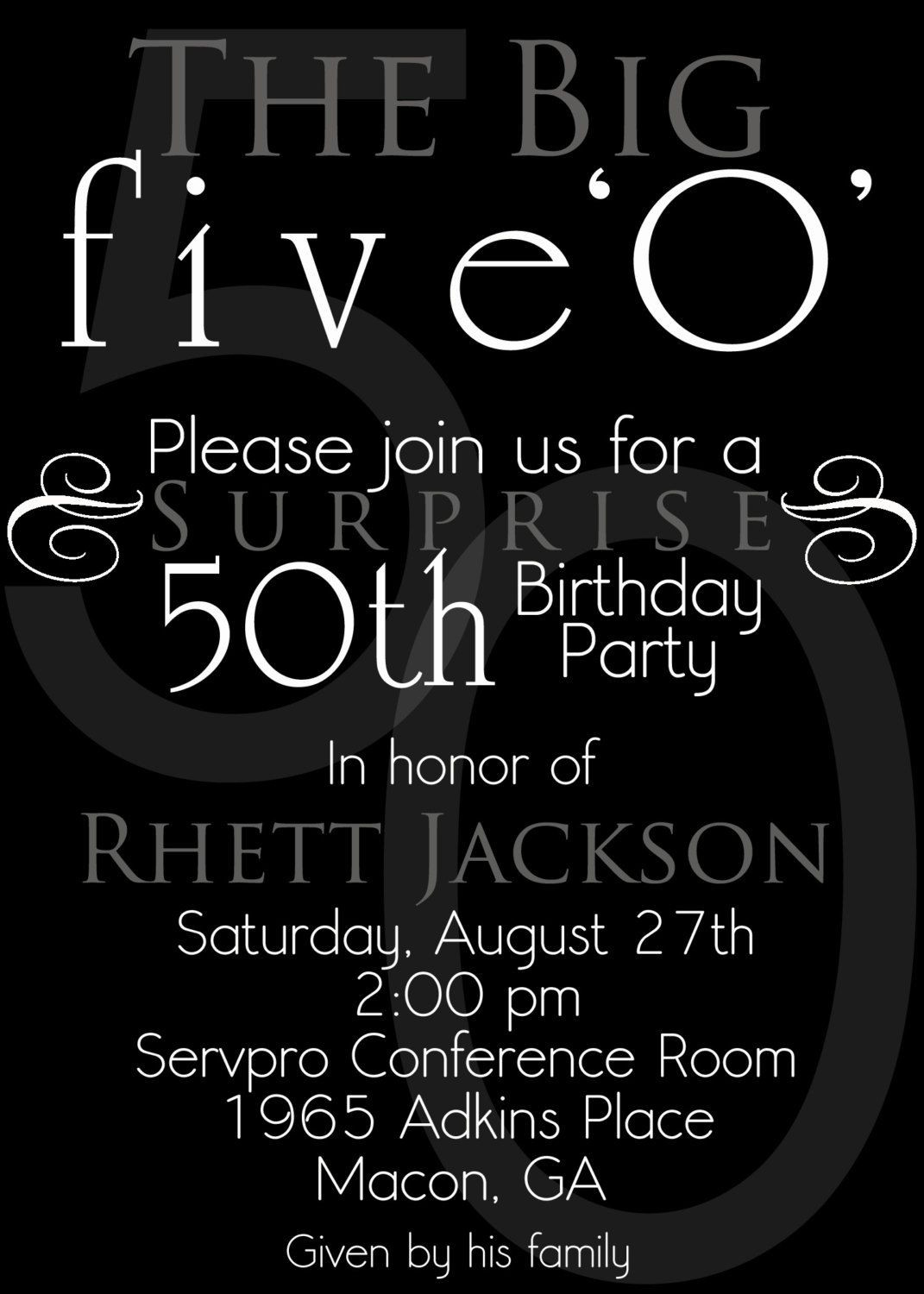 50th Birthday Invitation Template
 nice The 50th Birthday Invitation Template Free Templates
