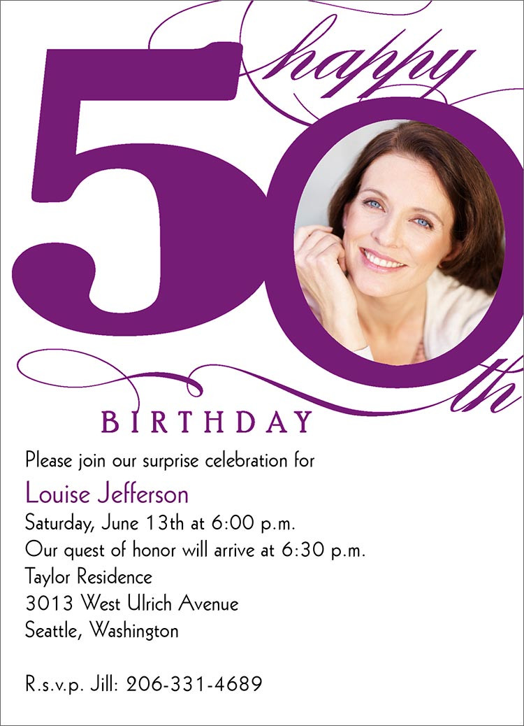 50th Birthday Invitation Template
 50th Milestone Birthday Birthday Invitations from