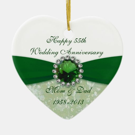 55Th Wedding Anniversary Gift Ideas
 Damask 55th Wedding Anniversary Ornament