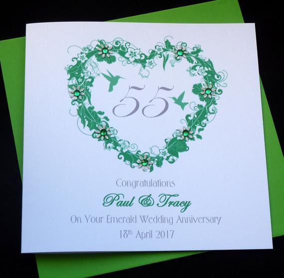 55Th Wedding Anniversary Gift Ideas
 Emerald 55th Wedding Anniversary personalised card