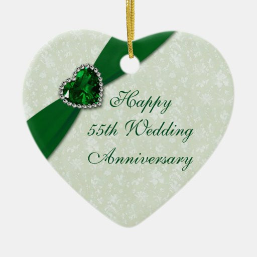 55Th Wedding Anniversary Gift Ideas
 Damask 55th Wedding Anniversary Heart Ornament
