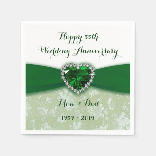 55Th Wedding Anniversary Gift Ideas
 Damask 55th Wedding Anniversary Paper Napkins