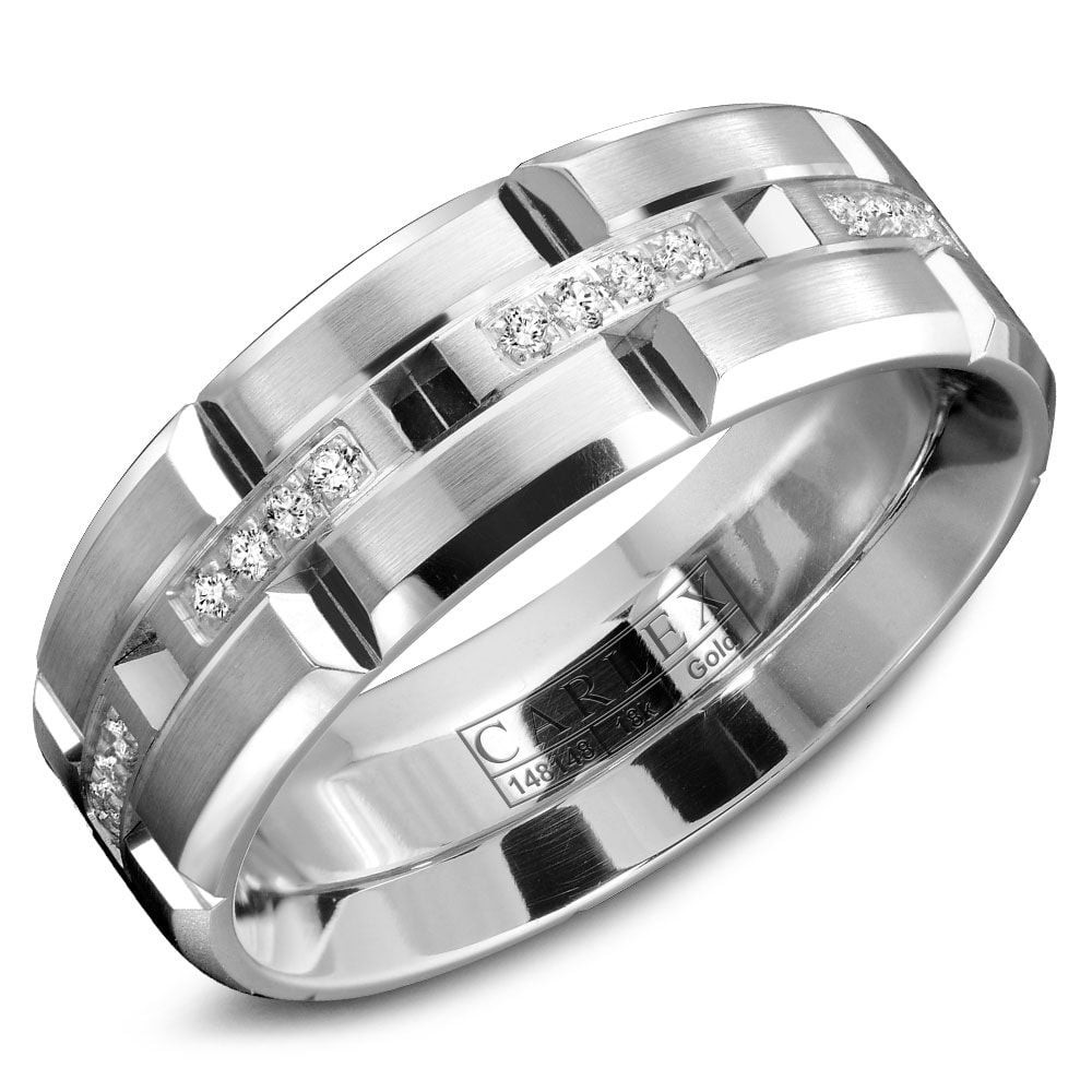 5mm Mens Wedding Band
 18kt 7 5mm Diamond Mens Wedding Band – Jupiter Jewelry Inc