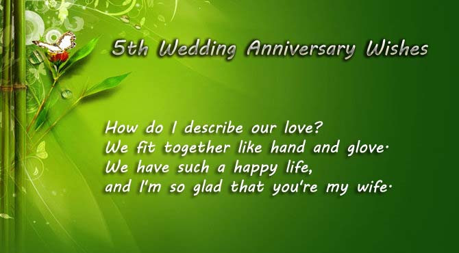 5Th Anniversary Quotes
 5th Wedding Anniversary Quotes for Wife from Husband