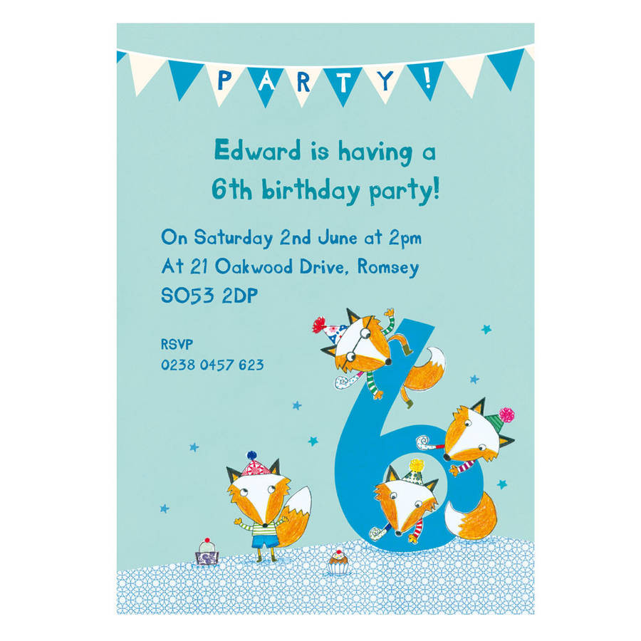 6th Birthday Invitation Wording
 personalised sixth birthday party invitations by made by