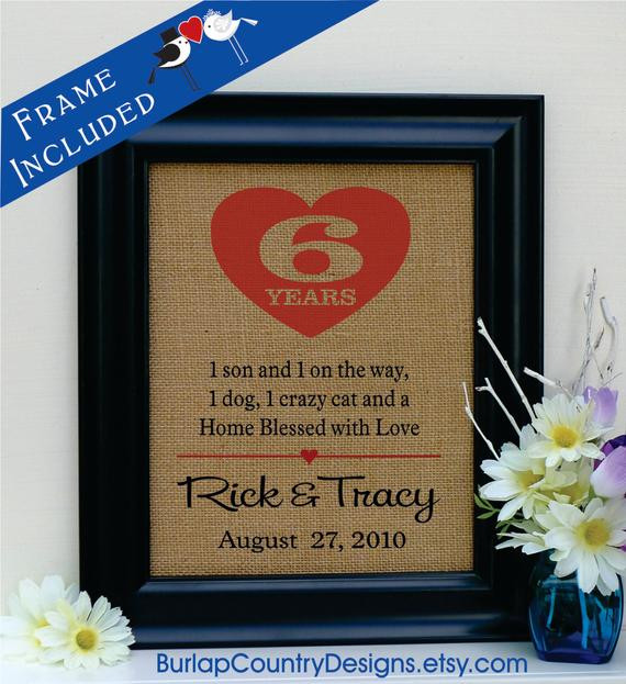 6th Wedding Anniversary Gift Ideas For Her
 Items similar to 6th anniversary t 6th wedding