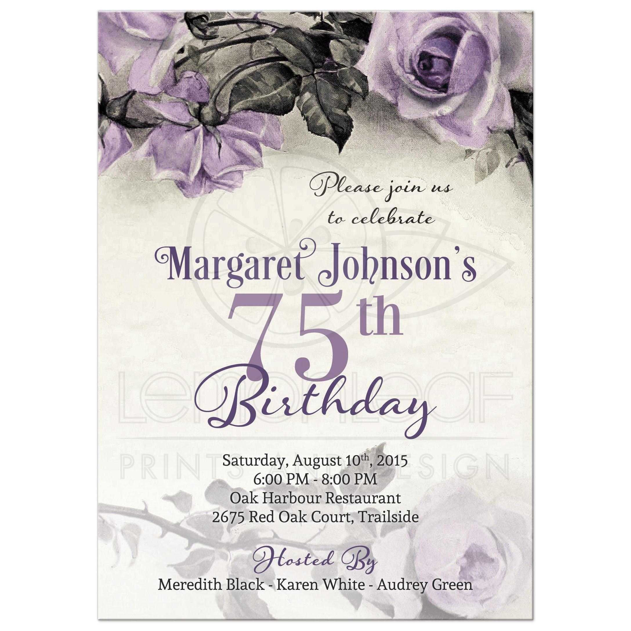 75th Birthday Party Invitations
 16 75th birthday invitations Unique Ideas