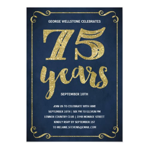 75th Birthday Party Invitations
 The Best 75th Birthday Invitations and Party Invitation