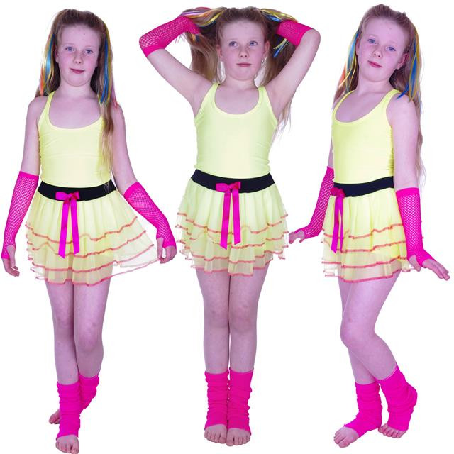 80'S Fashion For Kids
 NEON TUTU SKIRT SET GIRLS PARTY KIDS 80 S FANCY DRESS