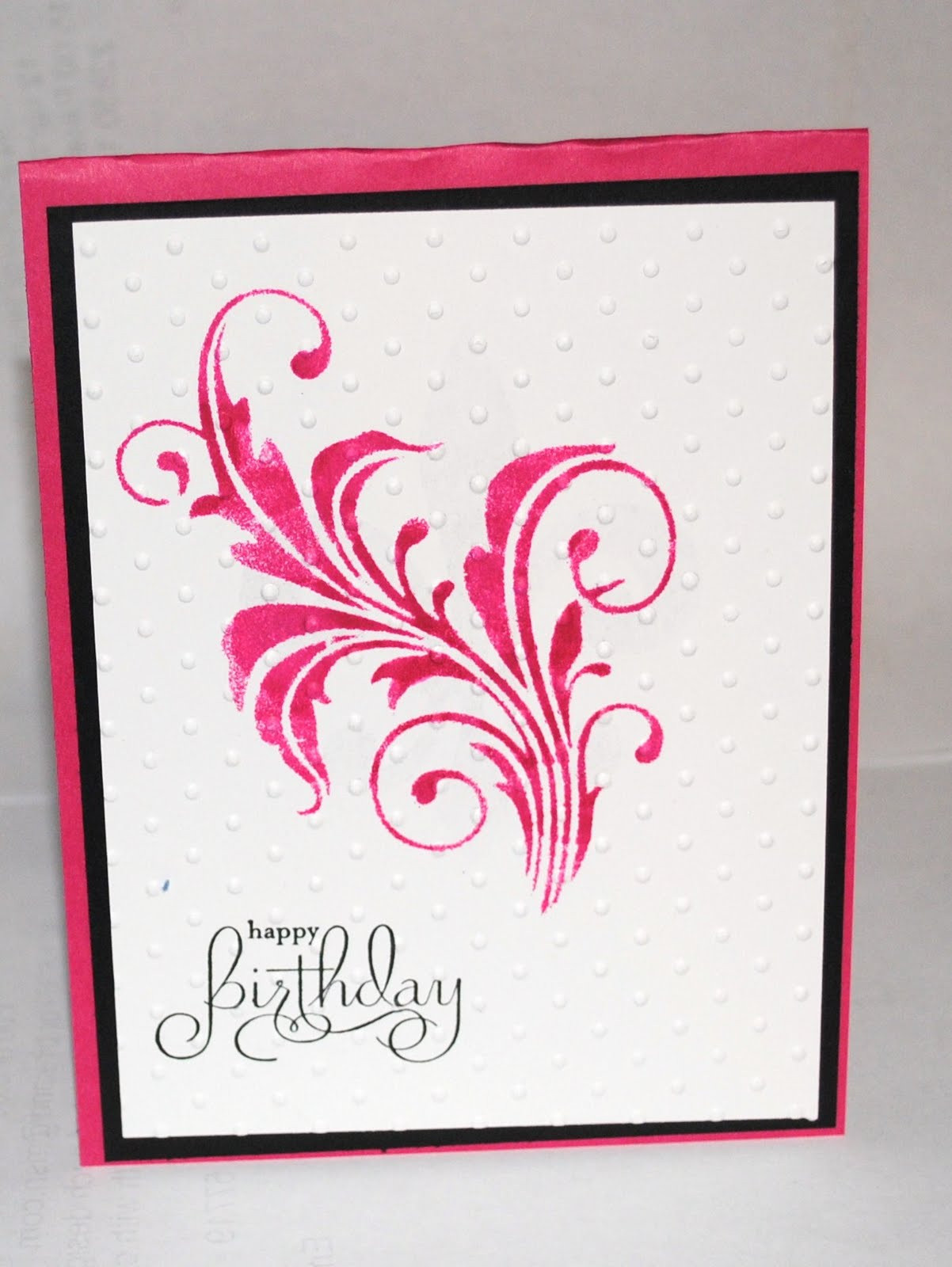 A Birthday Card
 Stamping Ideas with Peg Stencil Birthday Cards