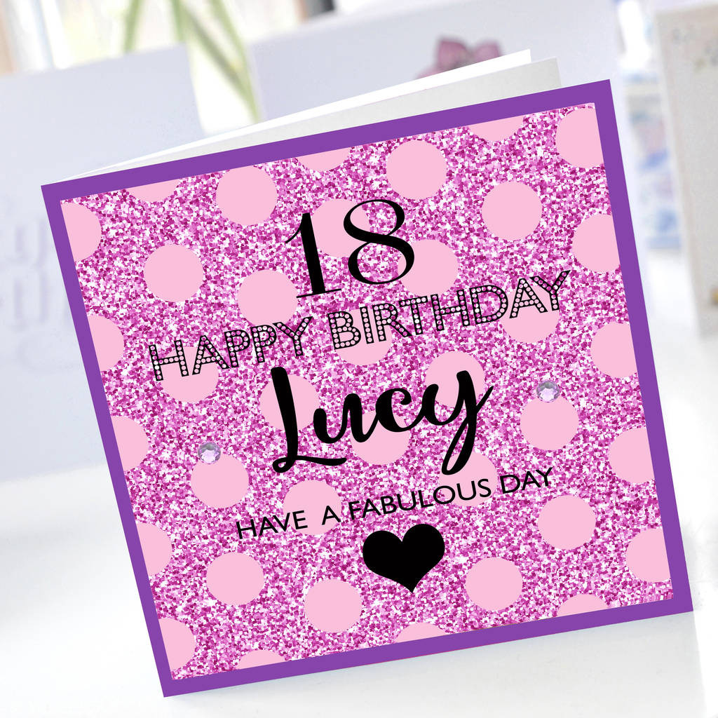 A Birthday Card
 pink glitter 18th birthday card by amanda hancocks