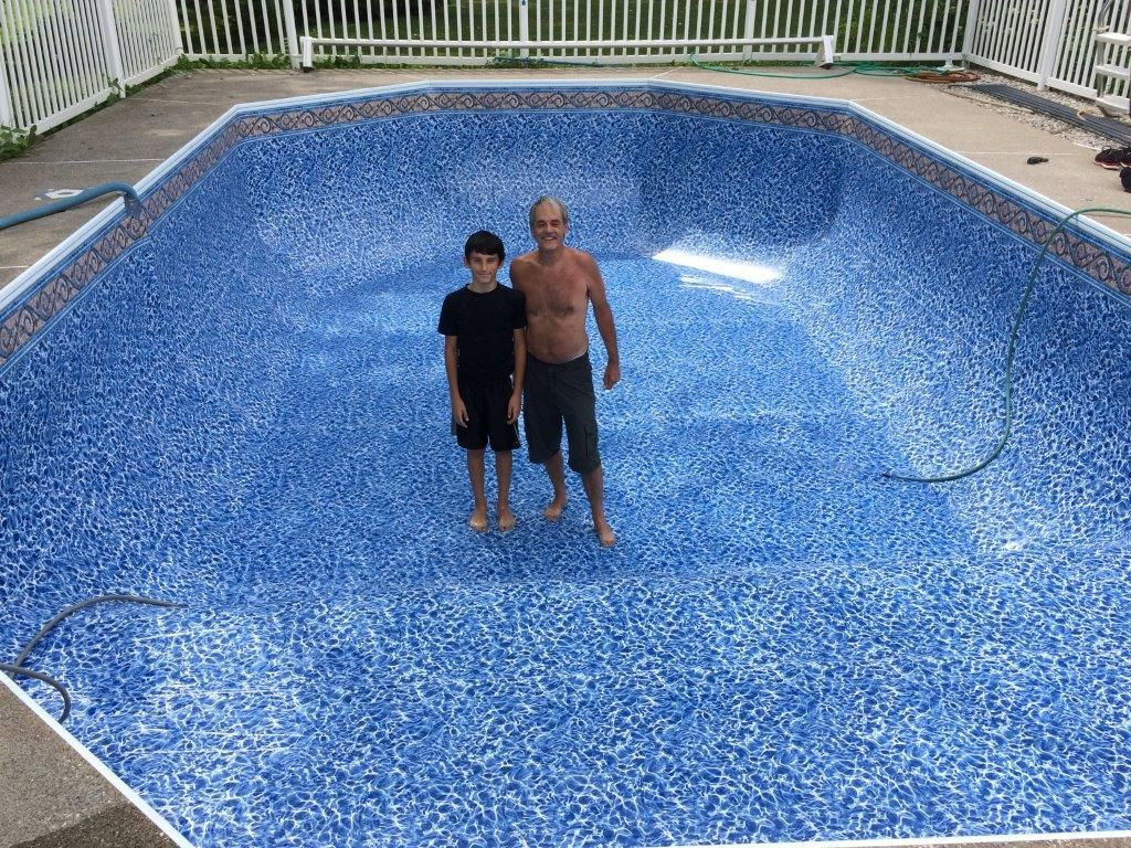 Above Ground Pool Liner Repair
 Proud Father Son Liner Installation Team in 2019