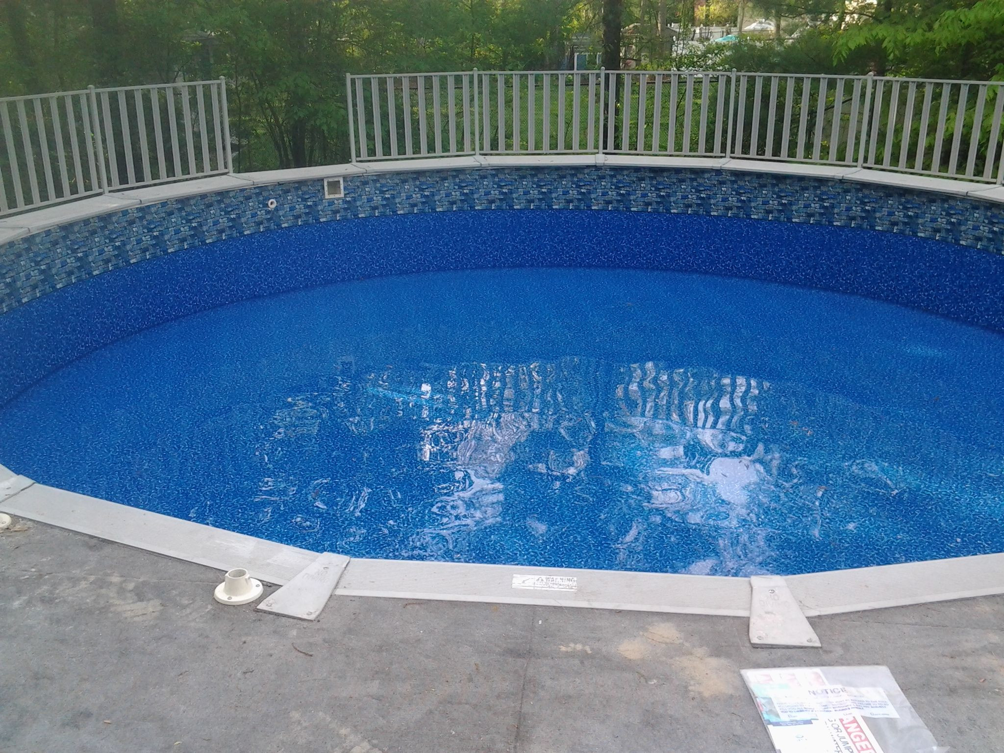 Above Ground Pool Liner Repair
 Fieldstone Liner replacement in Rockland MA June 2014