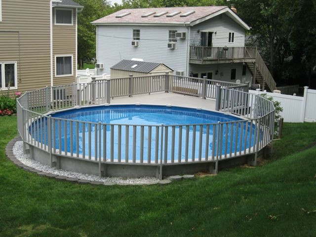 Above Ground Pools Fence Kits
 Sharkline Semi In Ground Pool with fencing in 2019