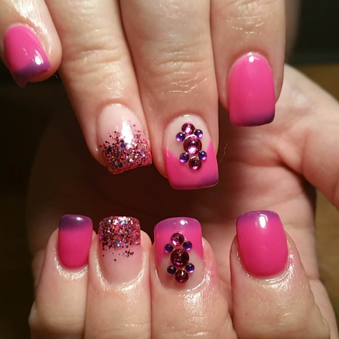Acrylic Nail Designs With Rhinestones
 60 Best Pink Acrylic Nail Art Designs