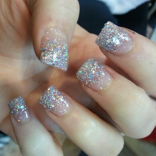 Acrylic Nails With Glitter Tips
 Prom nails