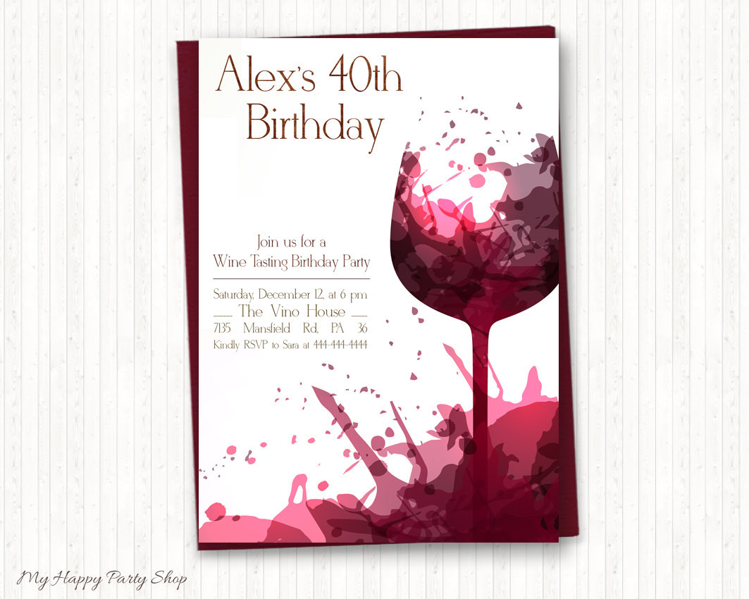 Adult Birthday Invitations
 Wine Birthday Invitations Adult Birthday Wine Tasting Adult
