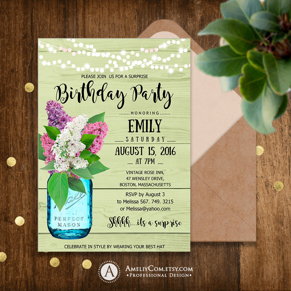 Adult Birthday Invitations
 Adult Birthday Invitations Printable Garden Birthday Party