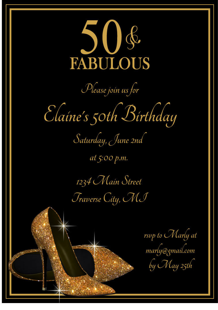 Adult Birthday Invitations
 Gold Glitter Shoes Adult Birthday Party by AnnounceItFavors