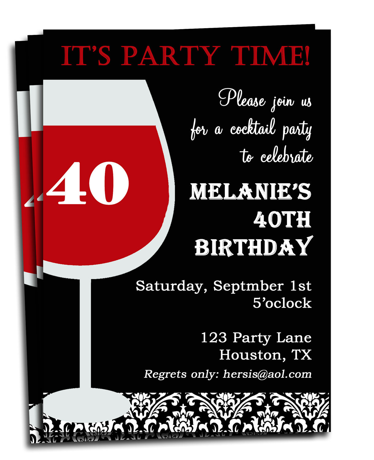 Adult Birthday Invitations
 Adult Birthday Invitation Printable Personalized for your