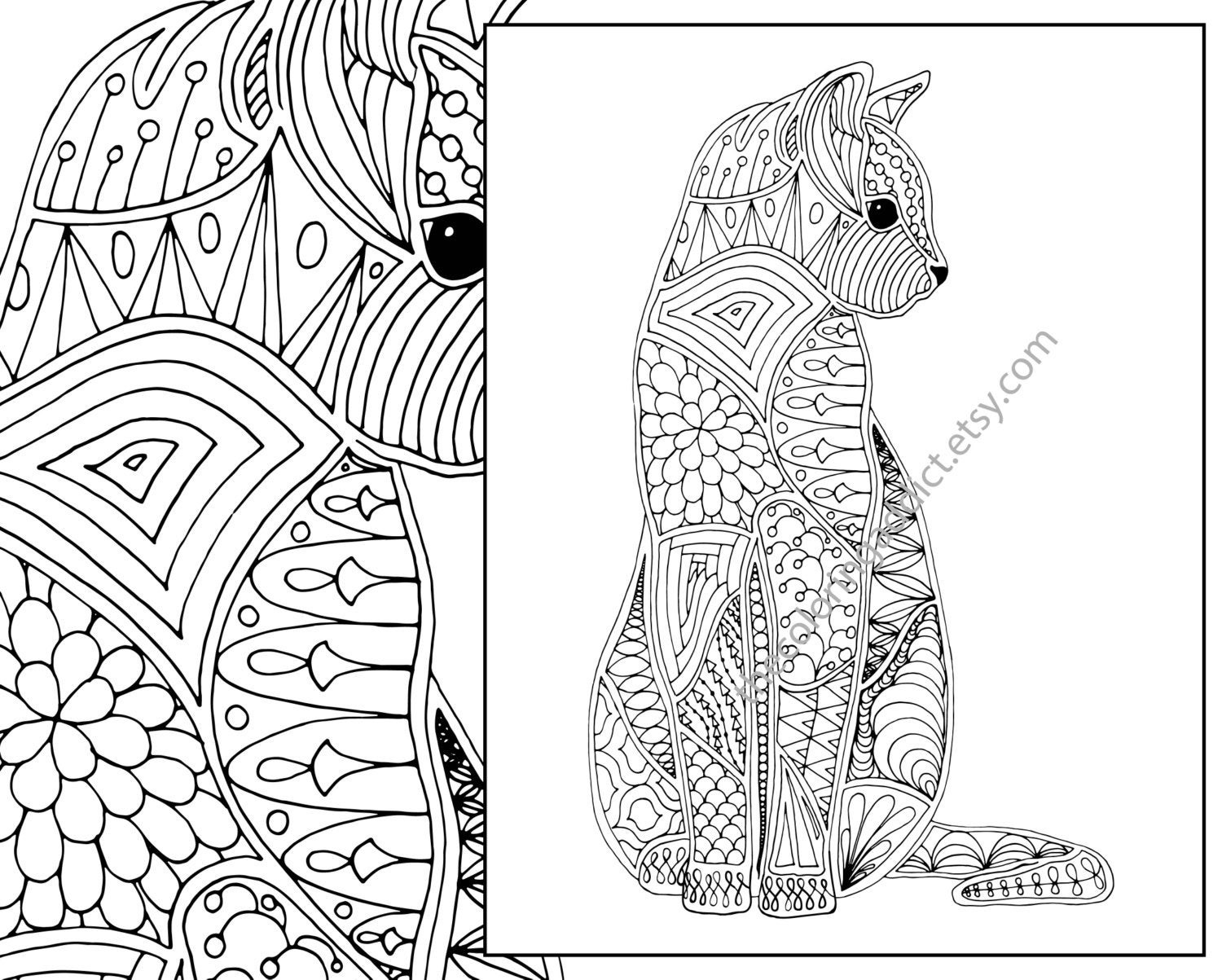 Adult Cat Coloring Pages
 cat coloring page advanced coloring page adult coloring