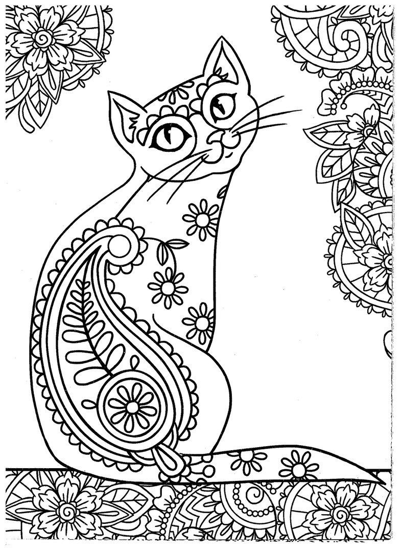 Adult Cat Coloring Pages
 Cat coloring page