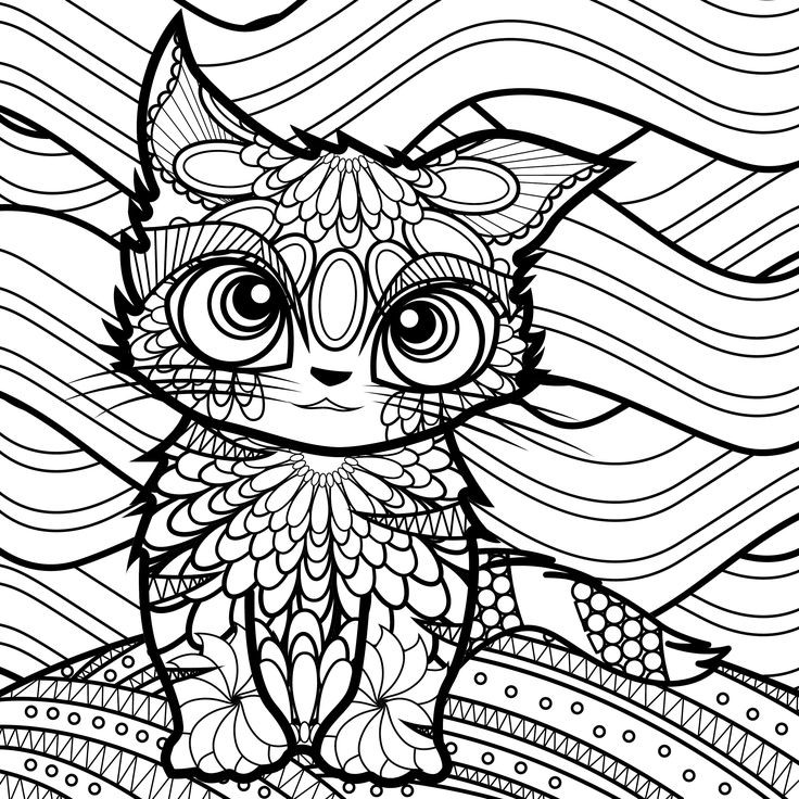 Adult Cat Coloring Pages
 494 best Cats Dogs Coloring Pages for Adults images on