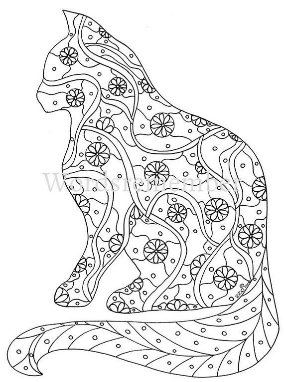 Adult Cat Coloring Pages
 Cat Coloring Page Coloring Pages Adult Coloring by