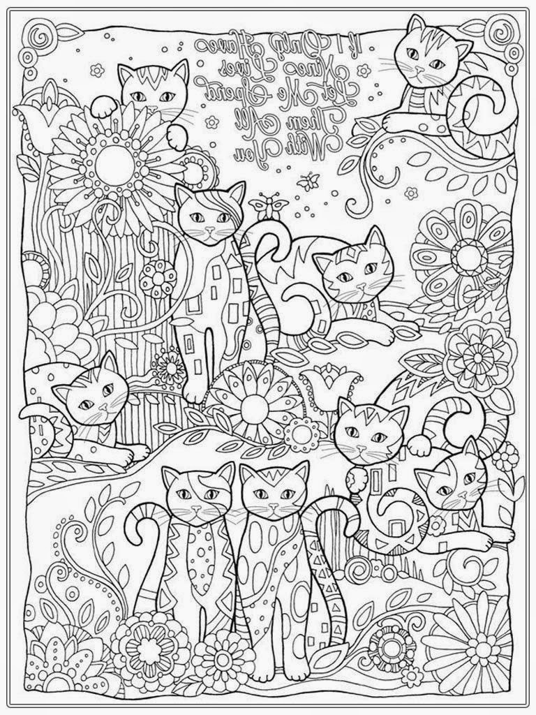 Adult Cat Coloring Pages
 Cat Coloring Pages For Adult